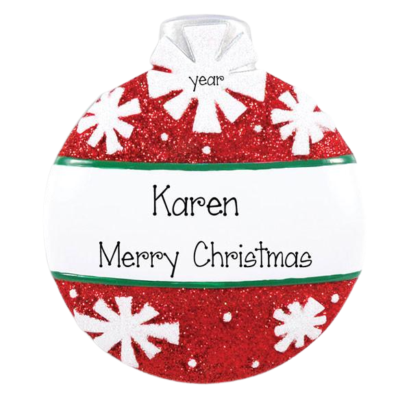 Red Glitter Ball Christmas Ornament My Personalized Ornaments