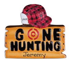 PERSONALIZED CHRISTMAS ORNAMENT, gone hunting